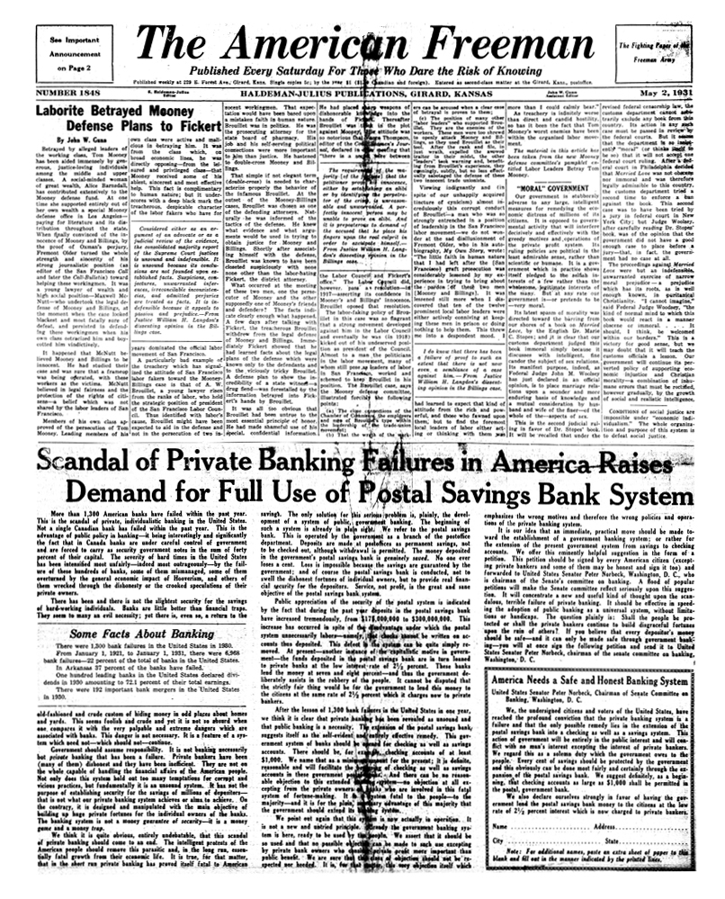 The American Freeman, Number 1848, May 2, 1931